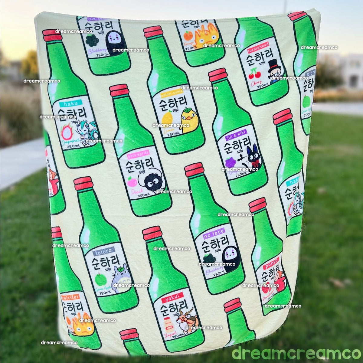 Fruity Soju Fleece Blanket dreamcreamco