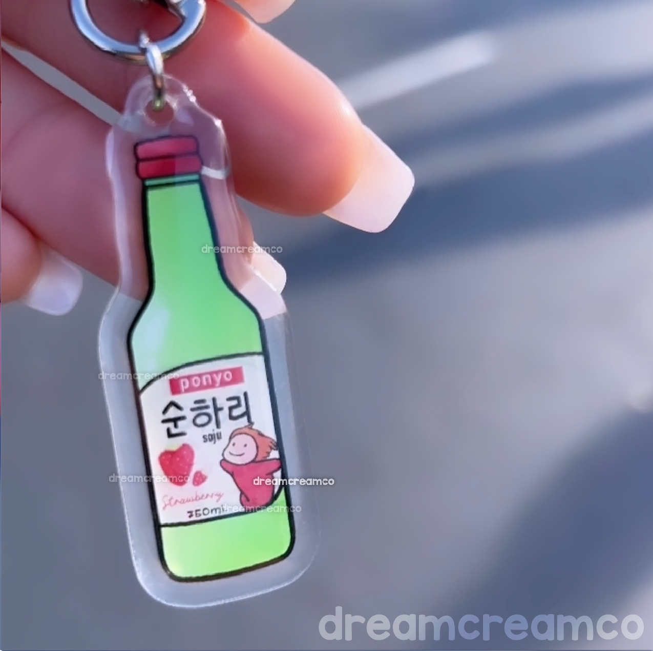 Strawberry Soju Spirit Acrylic Charm