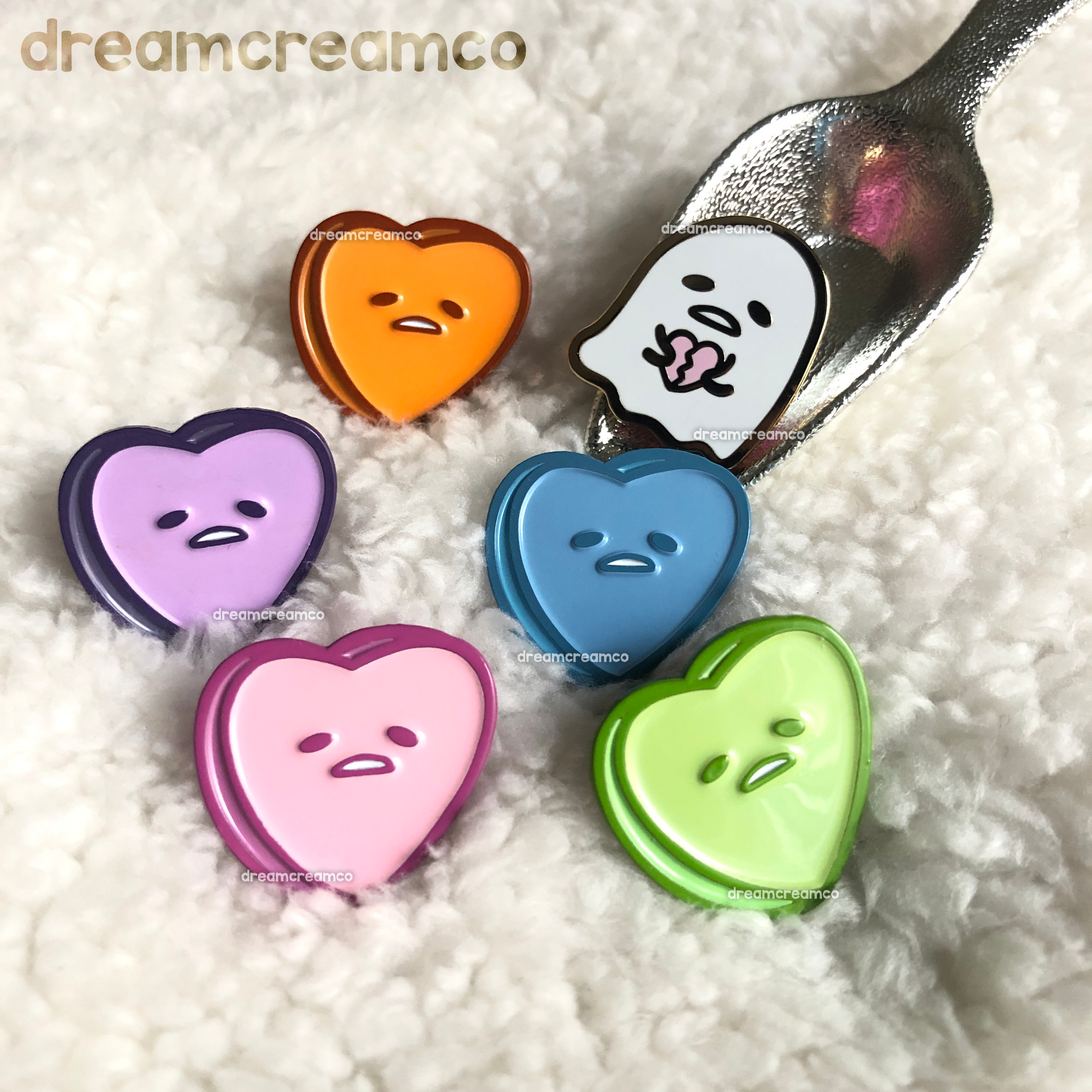 Lazy Candy Hearts Enamel Pin Set